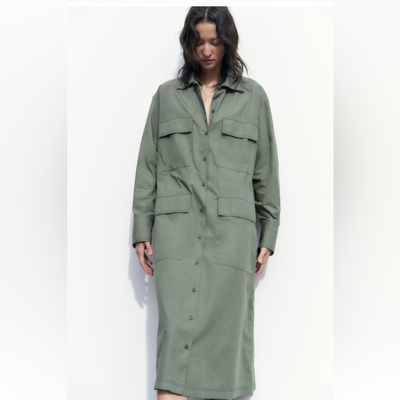 ✨SALE✨ ZARA MULTI-POSITIONAL SHIRTDRESS ✨SALE✨ - Picture 4 of 16